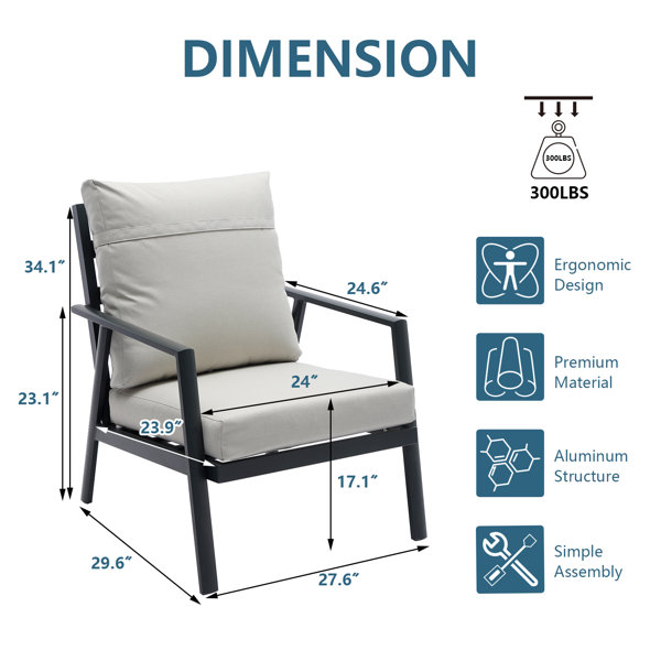 Latitude Run® 2 Pieces Patio Furniture Sets High Back Outdoor Sectional Sofa Set Wayfair